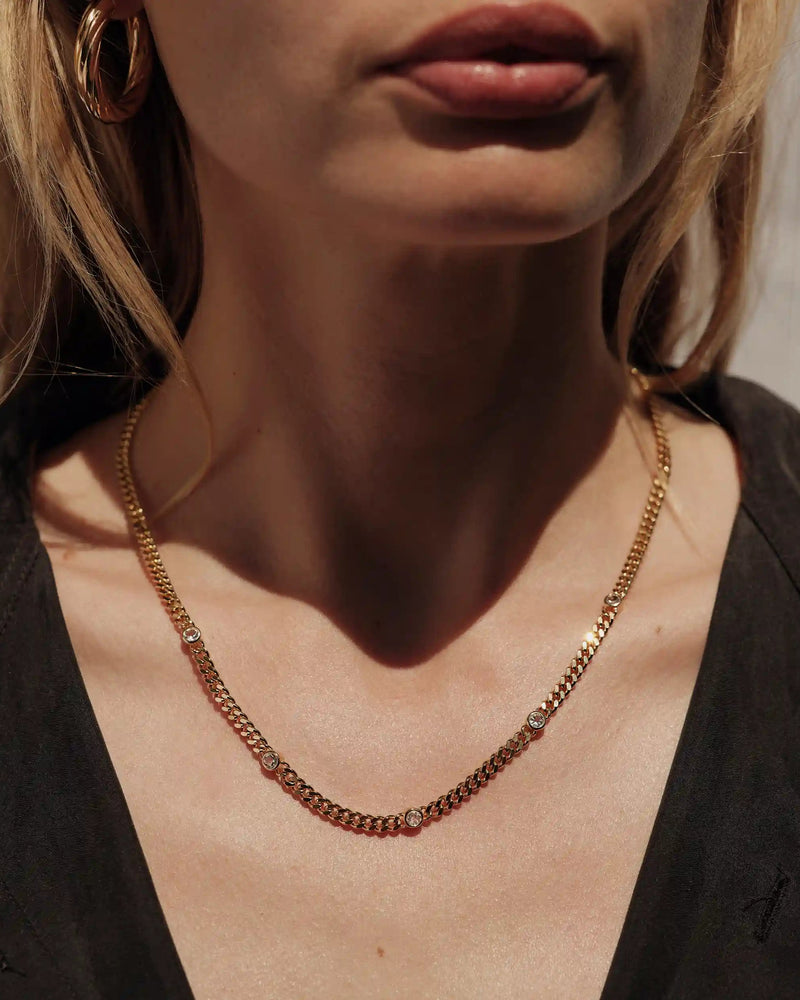 Awe Inspired Necklaces Station to Station Cuban Chain Necklace