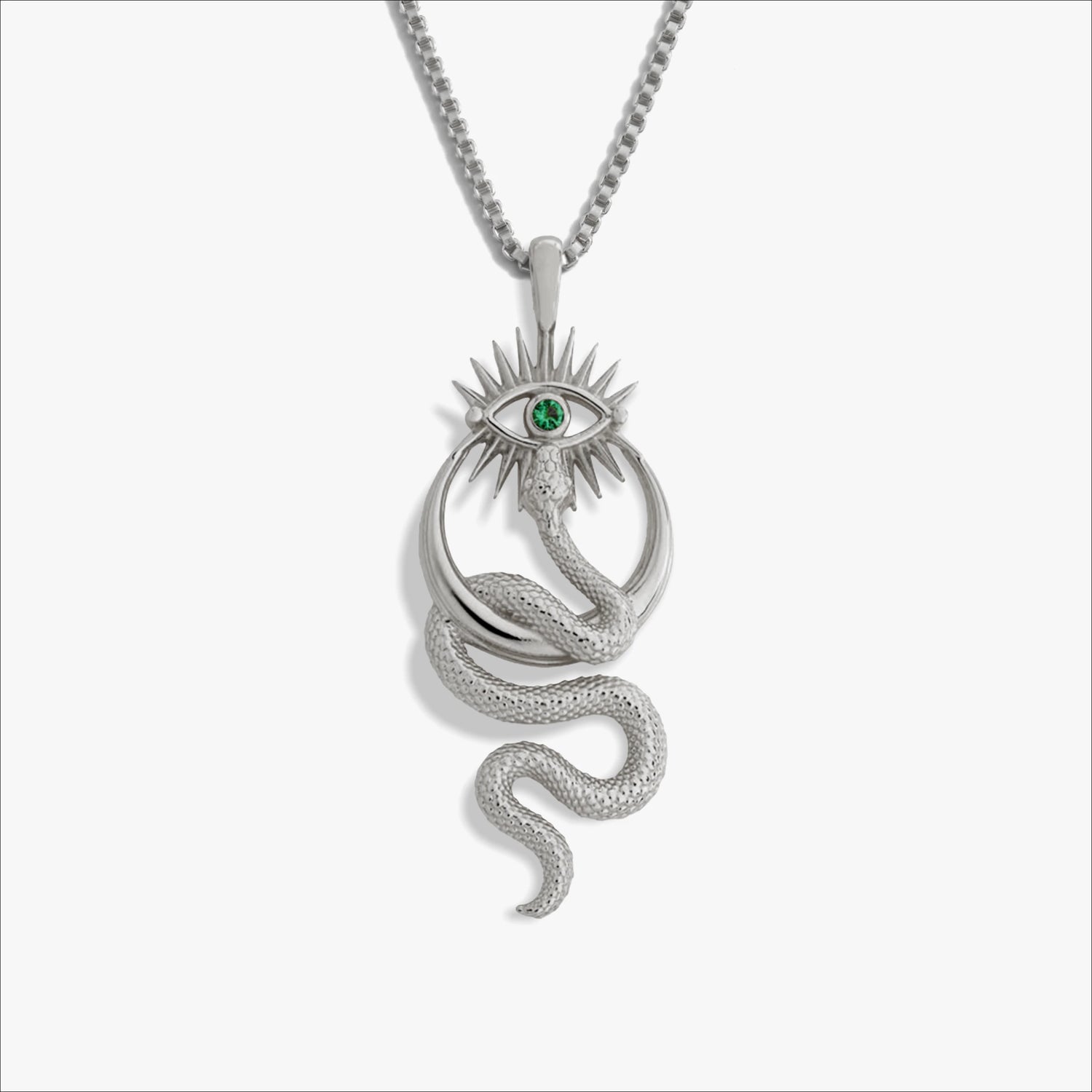Awe Inspired Necklaces Sterling Silver / 16"-18" Crescent Snake Eye Necklace