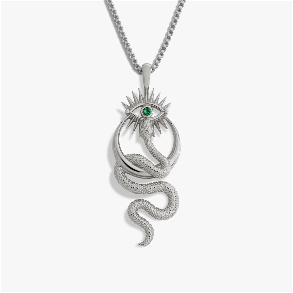 Awe Inspired Necklaces Sterling Silver / 16"-18" Crescent Snake Eye Necklace
