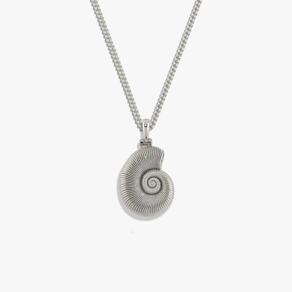Awe Inspired Necklaces Sterling Silver / 16-18" Deep Sea Ammonite Shell Necklace