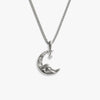 Awe Inspired Necklaces Sterling Silver / 16"-18" Diamond Moon Wave Necklace