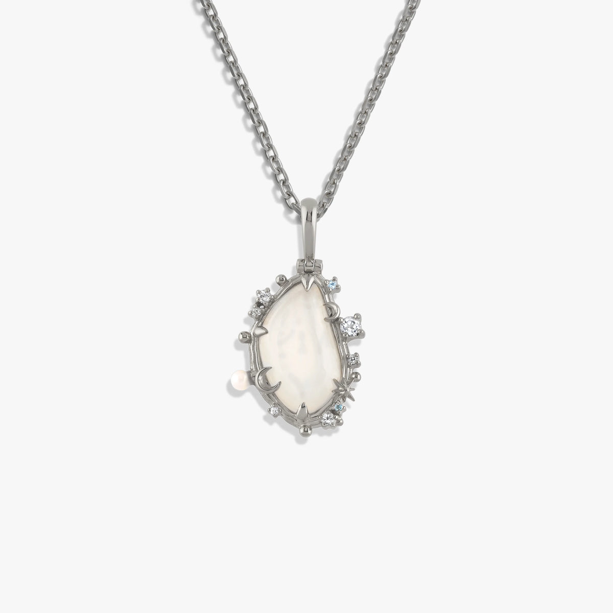 Awe Inspired Necklaces Sterling Silver / 16-18" French Cable Gemstone Barnacle Necklace