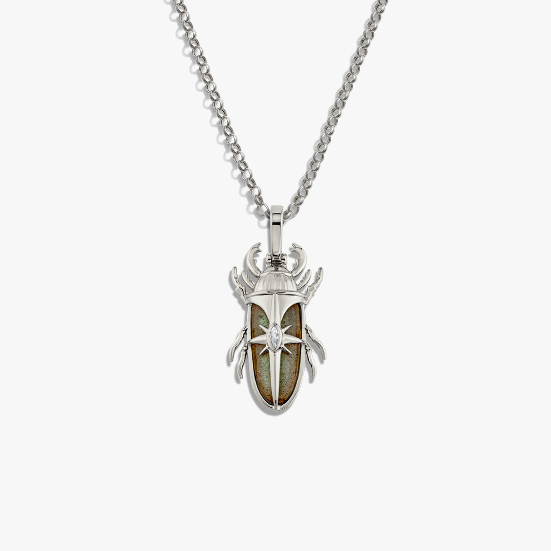 Awe Inspired Necklaces Sterling Silver / 16-18" Labradorite Beetle Necklace