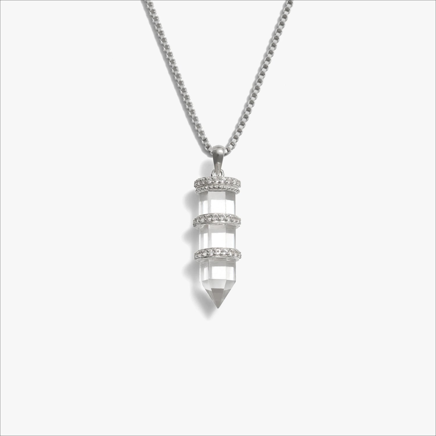 Awe Inspired Necklaces Sterling Silver / 16"-18 / Large Manifestation Crystal Necklace