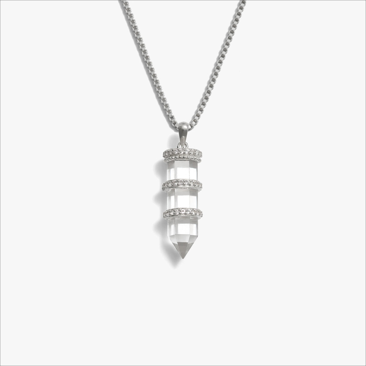 Awe Inspired Necklaces Sterling Silver / 16"-18 / Large Manifestation Crystal Necklace