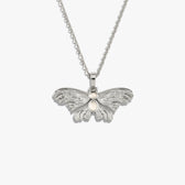 Awe Inspired Necklaces Sterling Silver / 16-18" Moonstone Moth Necklace