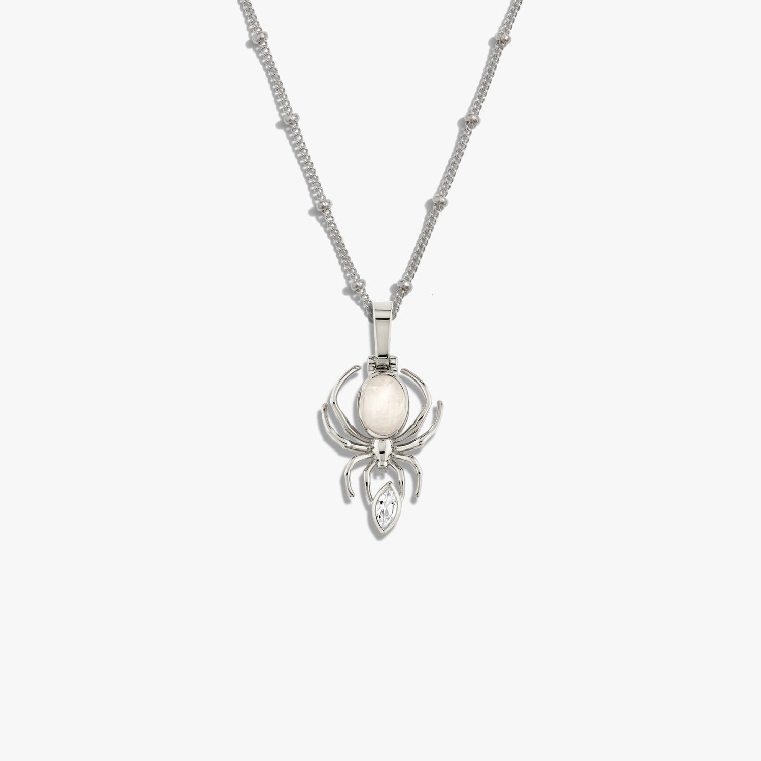 Awe Inspired Necklaces Sterling Silver / 16-18" Moonstone Spider Necklace