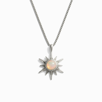 Awe Inspired Necklaces Sterling Silver / 16"-18" Opal Sun Necklace