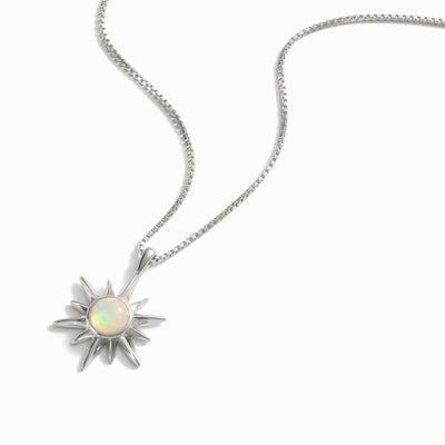 Awe Inspired Necklaces Sterling Silver / 16"-18" Opal Sun Necklace