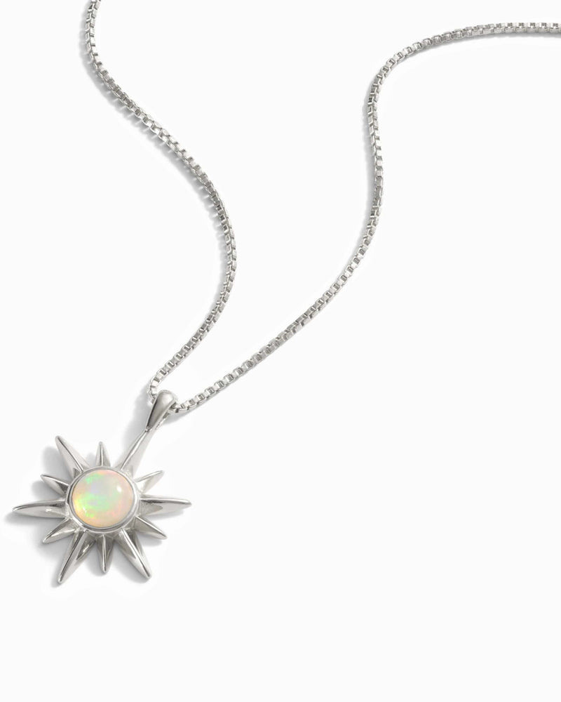 Awe Inspired Necklaces Sterling Silver / 16"-18" Opal Sun Necklace
