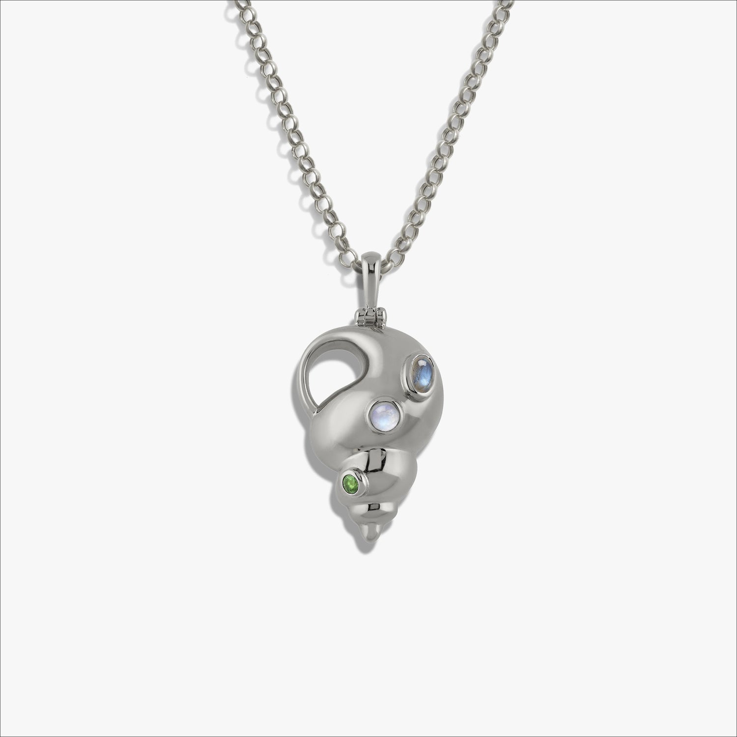 Awe Inspired Necklaces Sterling Silver / 16-18" Rolo Gemstone Conch Necklace