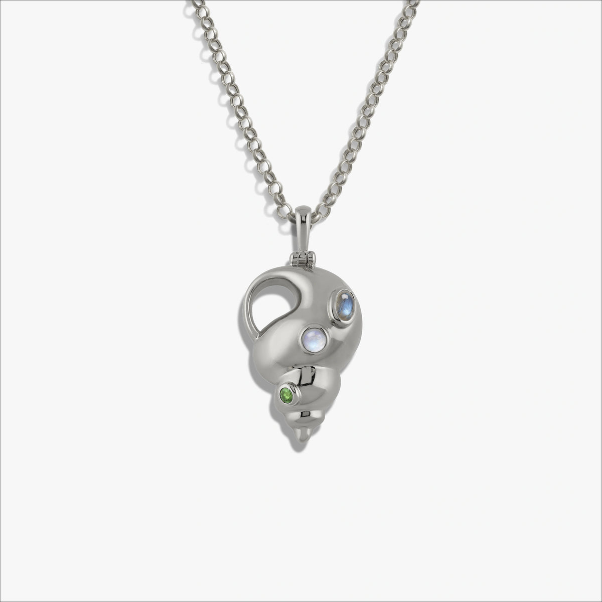 Awe Inspired Necklaces Sterling Silver / 16-18" Rolo Gemstone Conch Necklace
