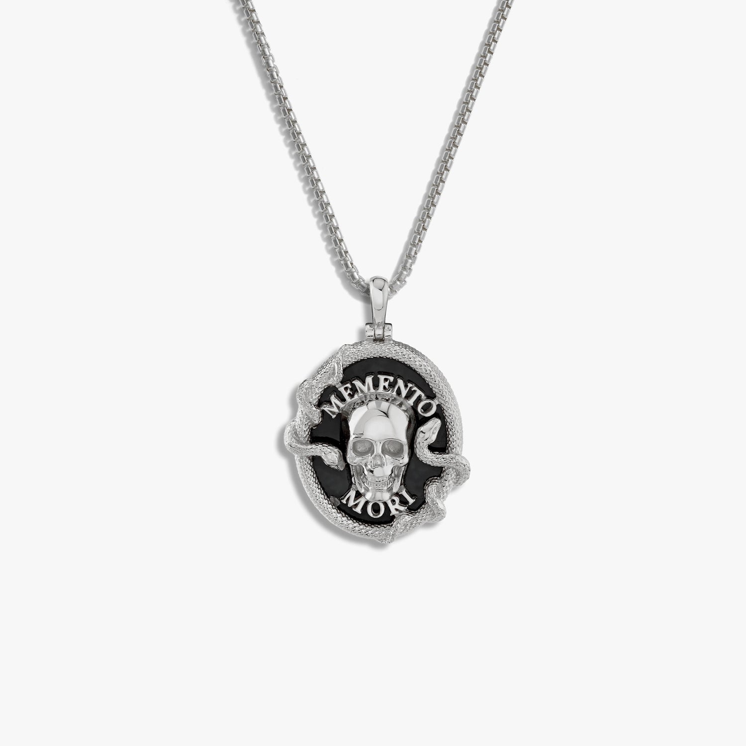 Awe Inspired Necklaces Sterling Silver / 16-18" Rounded Box Memento Mori Necklace
