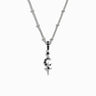 Awe Inspired Necklaces Sterling Silver / 16"-18" Saturn Chain Black Spinel Crescent Cross Necklace