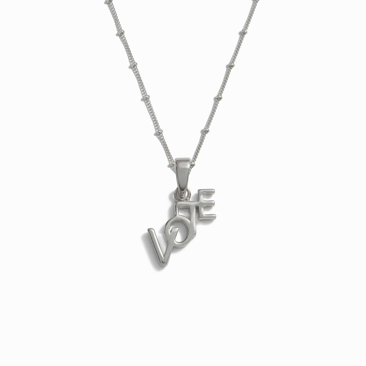 Awe Inspired Necklaces Sterling Silver / 16"-18" Saturn Chain Vote Necklace