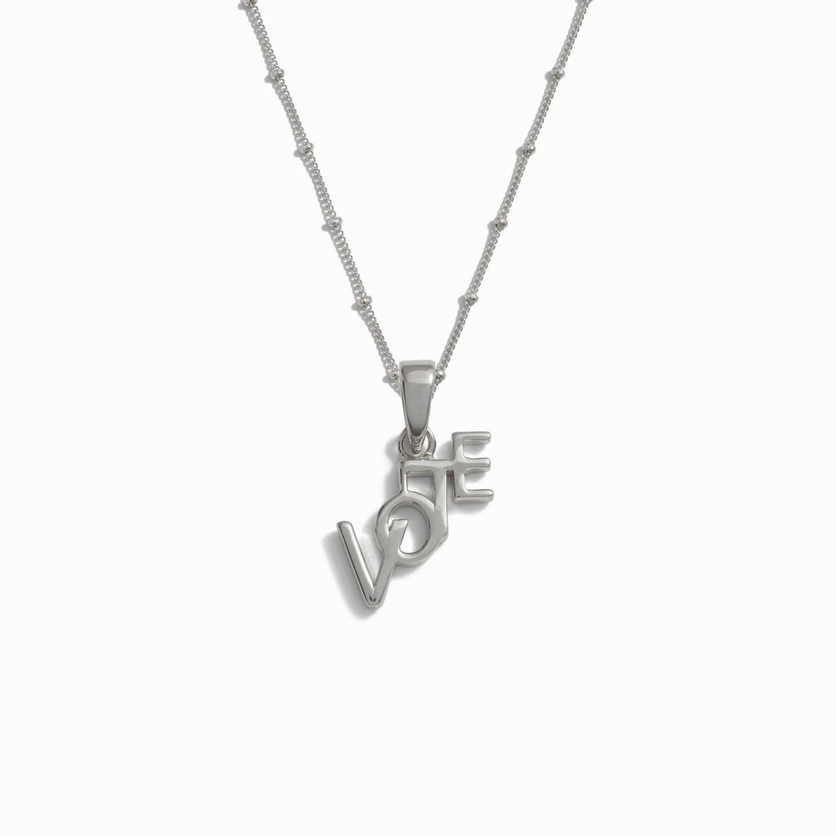 Awe Inspired Necklaces Sterling Silver / 16"-18" Saturn Chain Vote Necklace