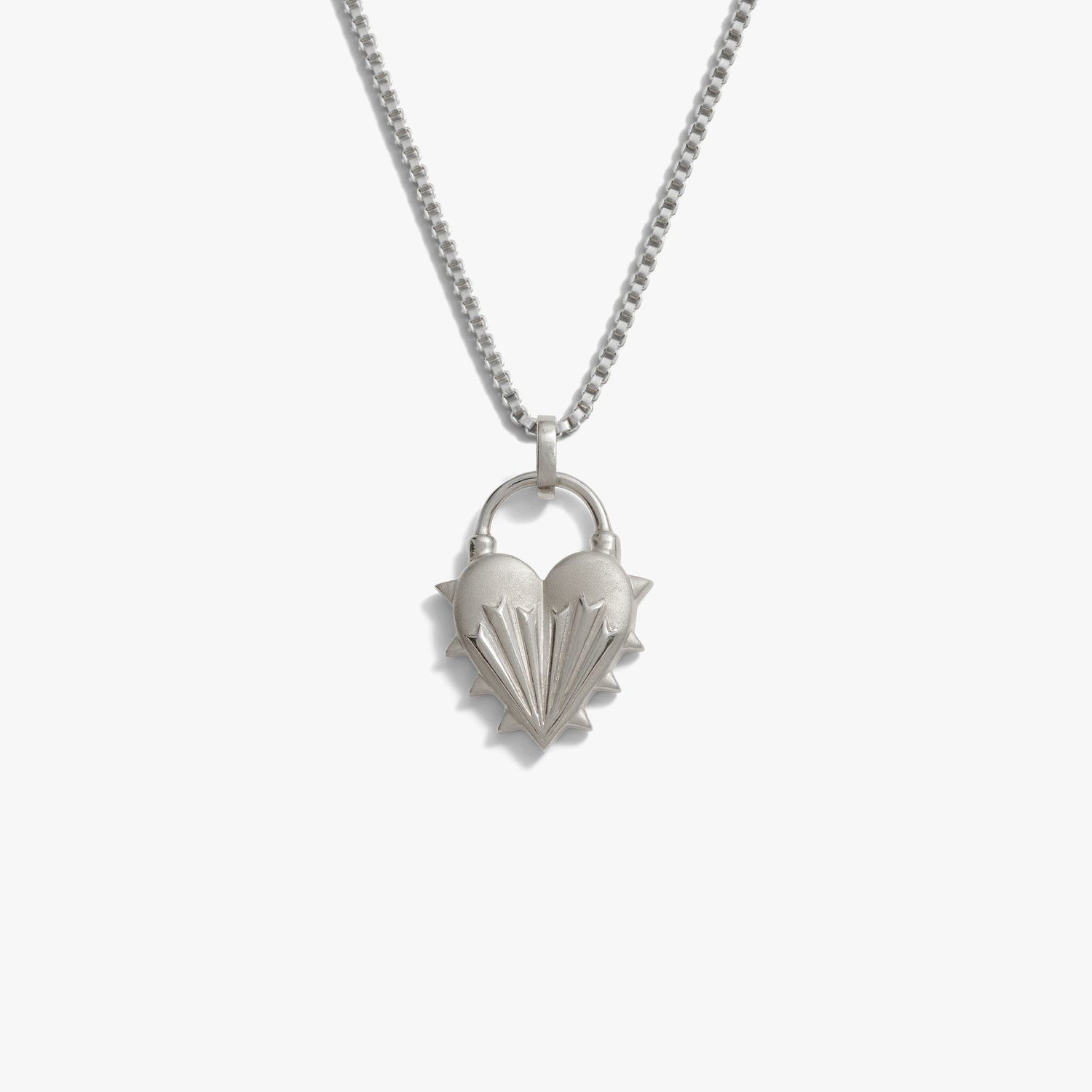 Awe Inspired Necklaces Sterling Silver / 16"-18" Spiked Heart Necklace