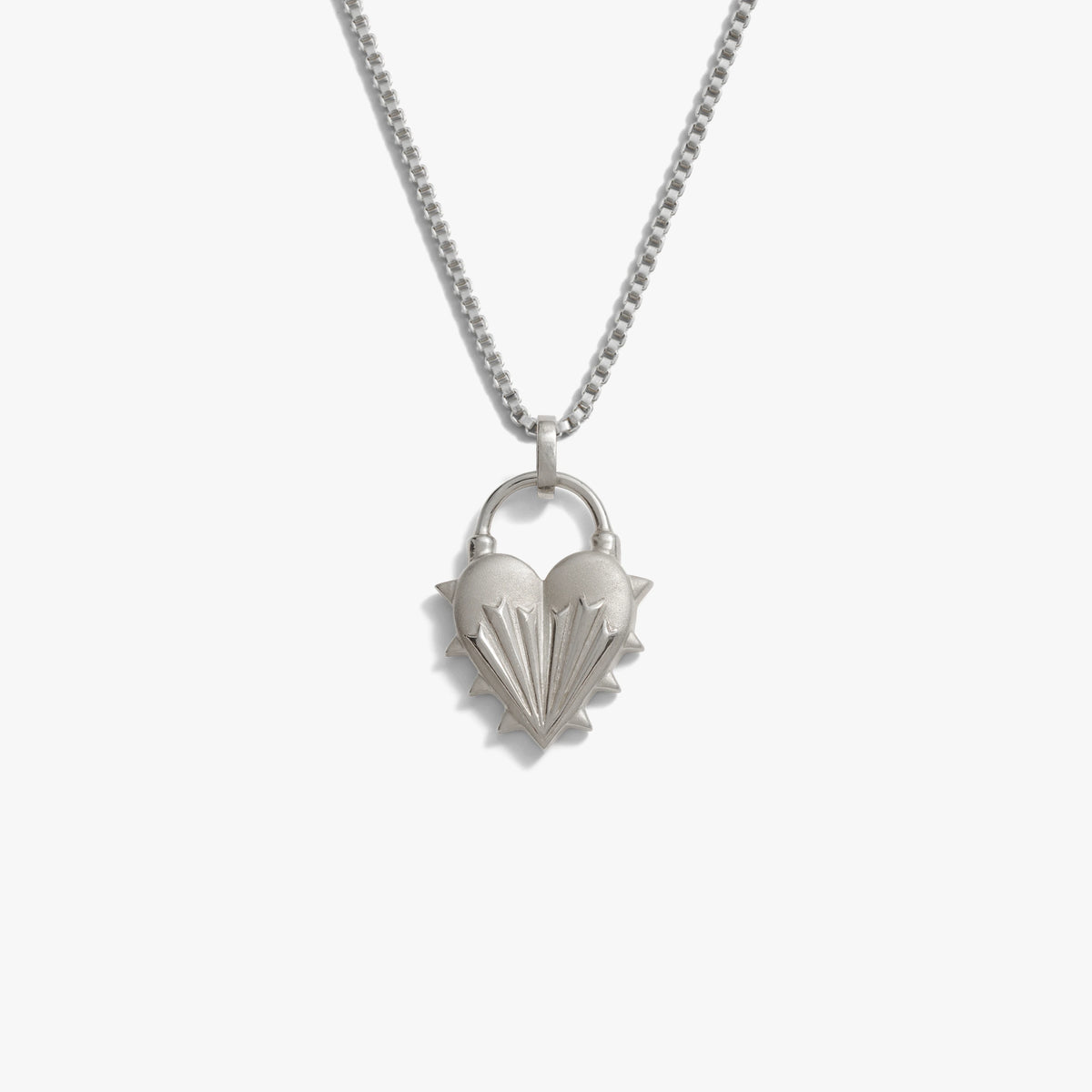Awe Inspired Necklaces Sterling Silver / 16"-18" Spiked Heart Necklace