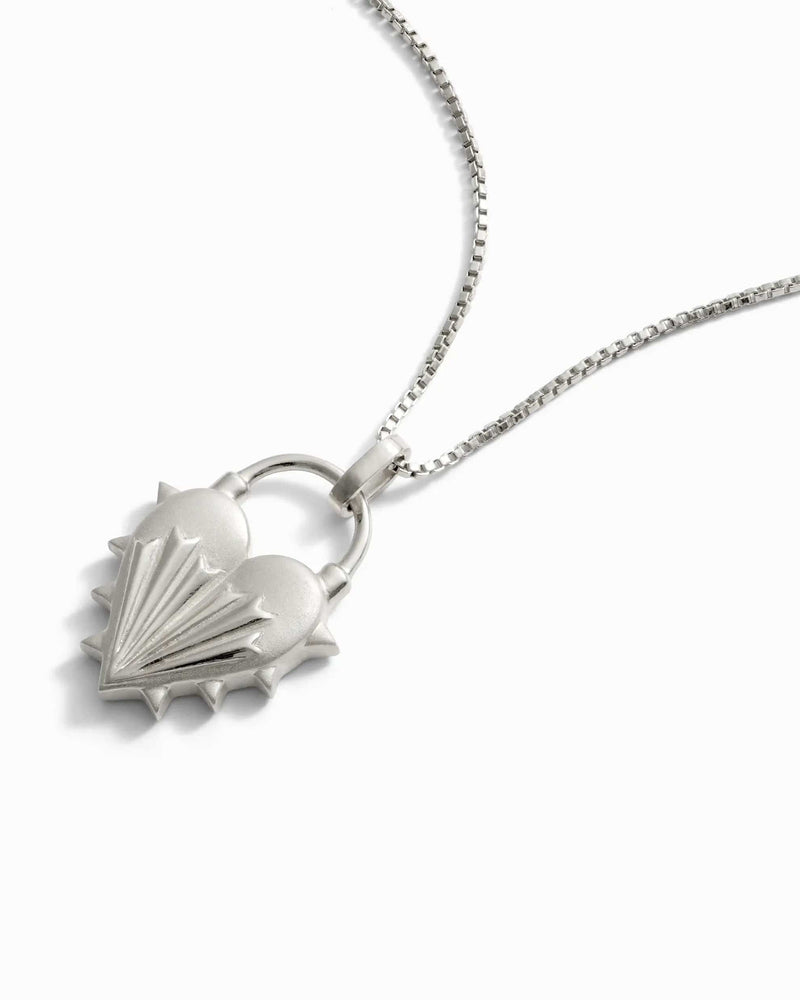 Awe Inspired Necklaces Sterling Silver / 16"-18" Spiked Heart Necklace