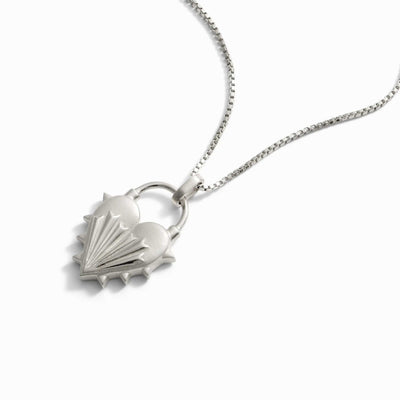 Awe Inspired Necklaces Sterling Silver / 16"-18" Spiked Heart Necklace