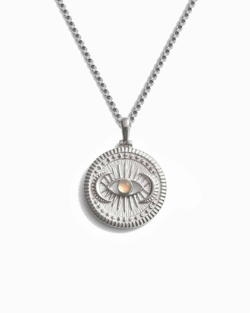 Awe Inspired Necklaces Sterling Silver / 16"-18" / Standard Cosmic Eye Coin Necklace