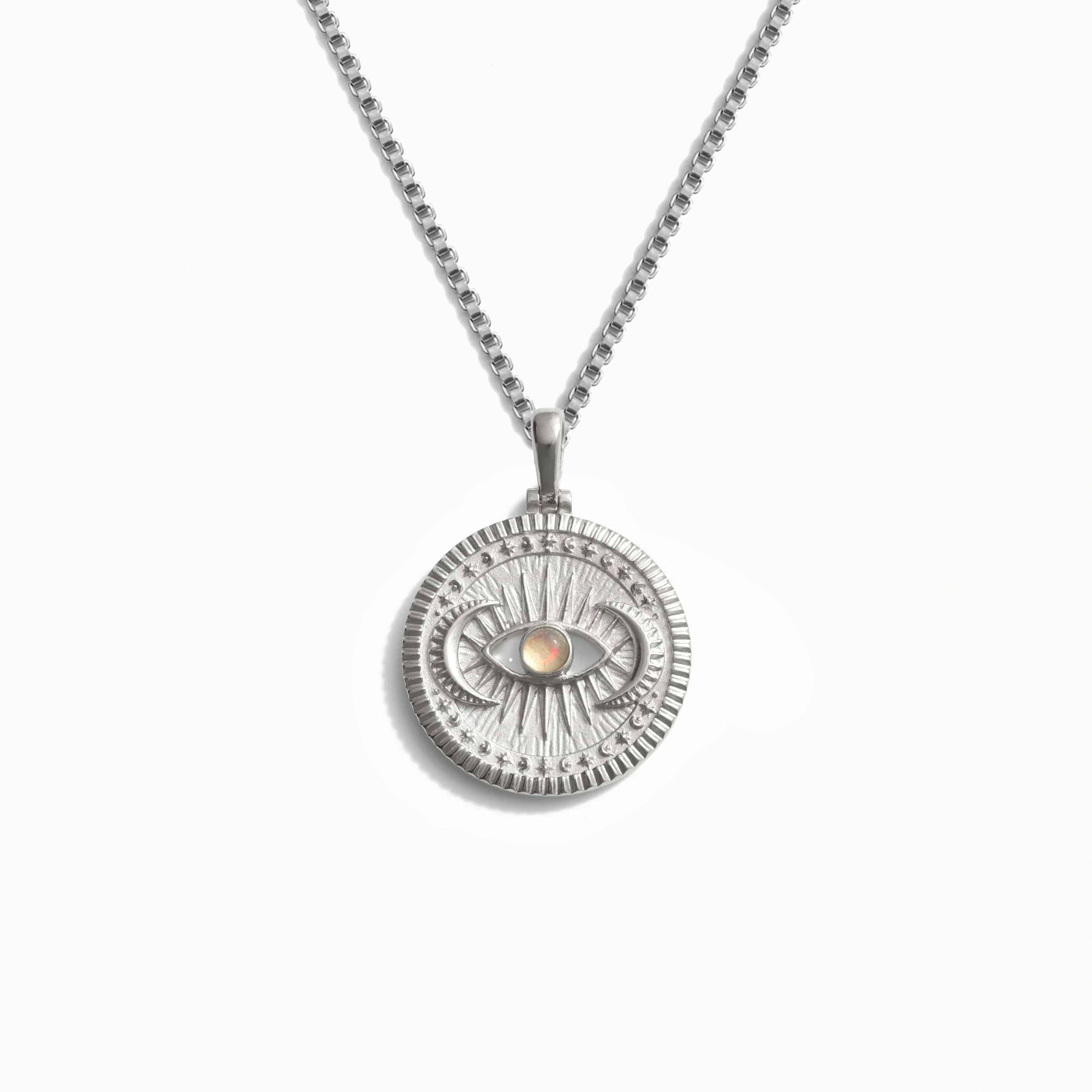 Awe Inspired Necklaces Sterling Silver / 16"-18" / Standard Cosmic Eye Coin Necklace