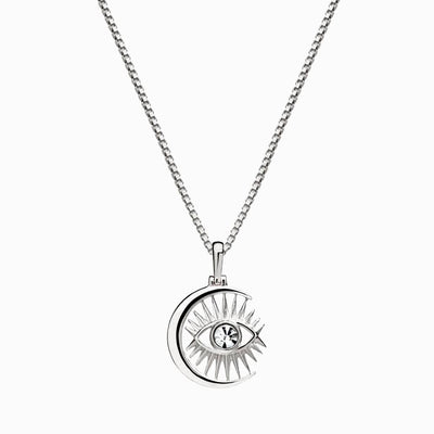 Awe Inspired Necklaces Sterling Silver / 16"-18" Watchful Moon Eye Necklace