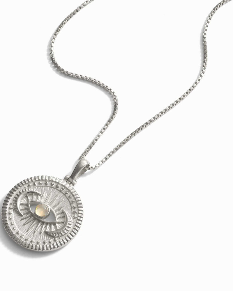 Awe Inspired Necklaces Sterling Silver / 20"-22" Cosmic Eye Coin Necklace