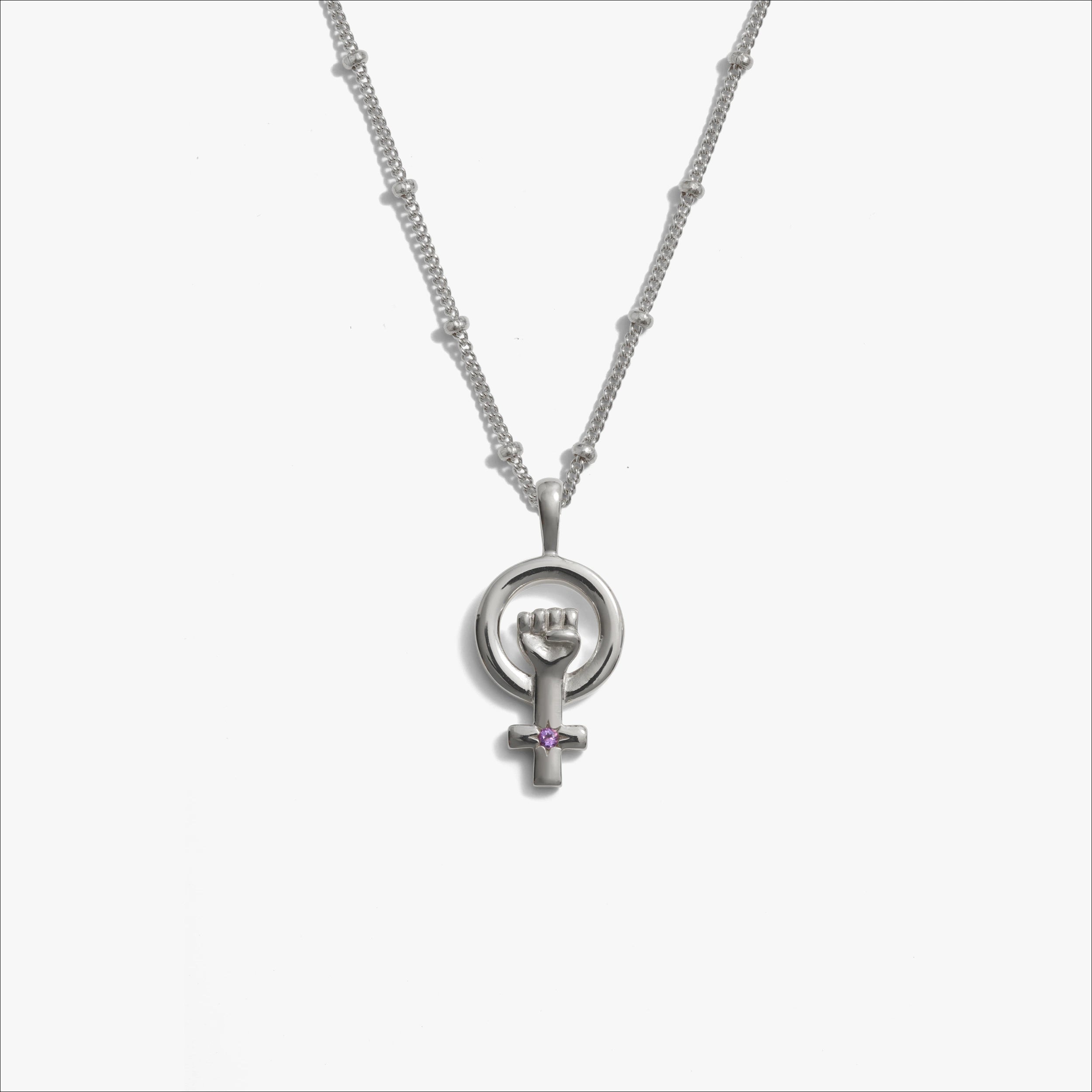Awe Inspired Necklaces Sterling Silver / 20"-22" Saturn Chain Woman Power Necklace