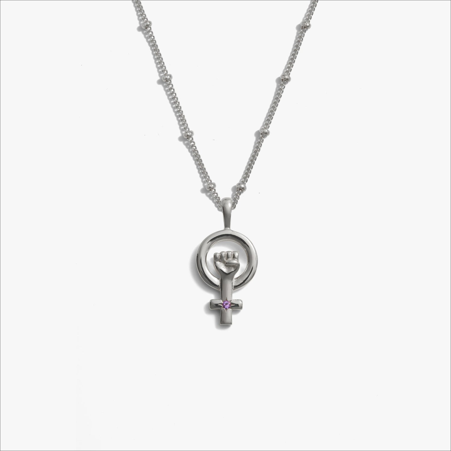 Awe Inspired Necklaces Sterling Silver / 20"-22" Saturn Chain Woman Power Necklace