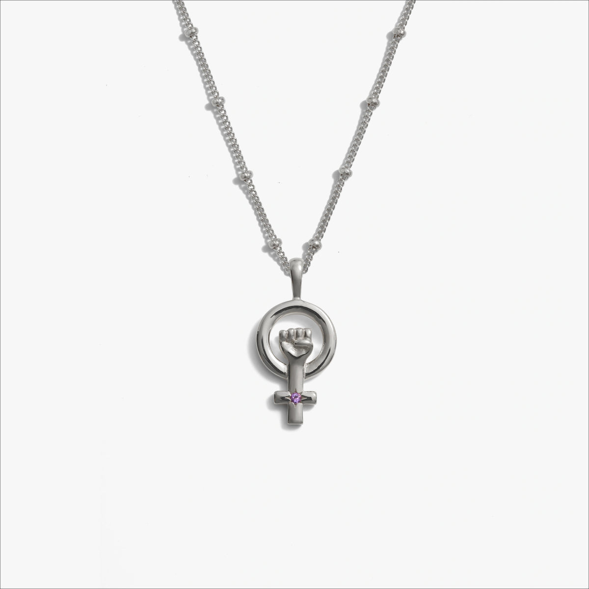 Awe Inspired Necklaces Sterling Silver / 20"-22" Saturn Chain Woman Power Necklace