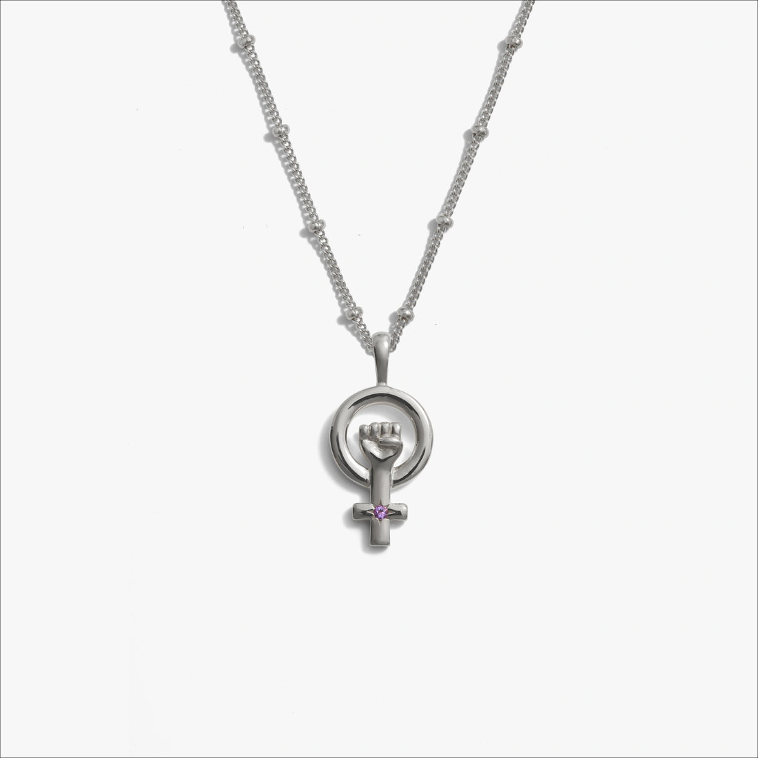 Awe Inspired Necklaces Sterling Silver / 20"-22" Saturn Chain Woman Power Necklace