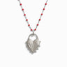 Awe Inspired Necklaces Sterling Silver / 22" Spiked Heart Ruby Enamel Necklace