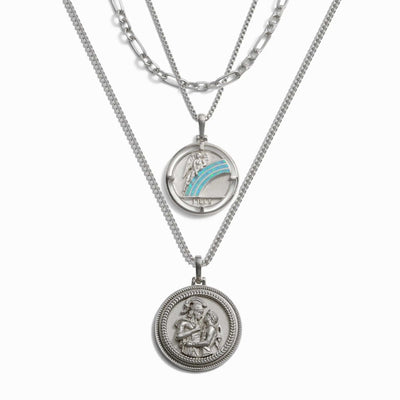 Awe Inspired Necklaces Sterling Silver Achillean Lover Necklace Set