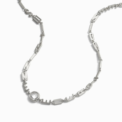 Awe Inspired Necklaces Sterling Silver Affirmation Necklace with Bezel