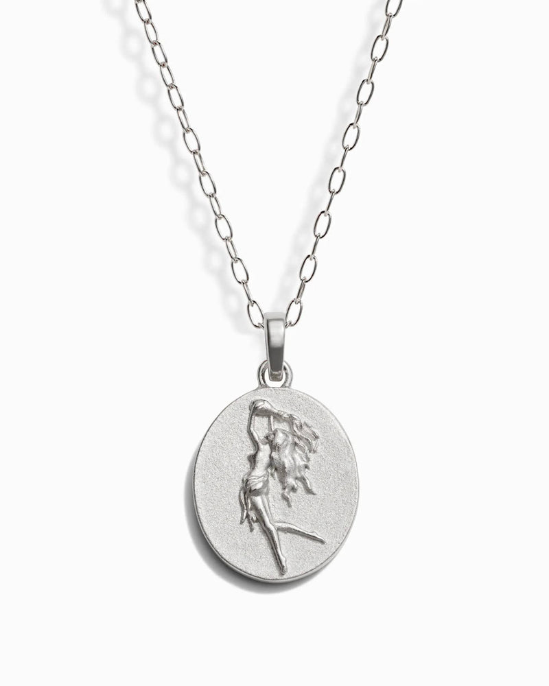 Awe Inspired Necklaces Sterling Silver / Aquarius / 16" - 18" Zodiac Goddess Pendant + Mini Paperclip Chain