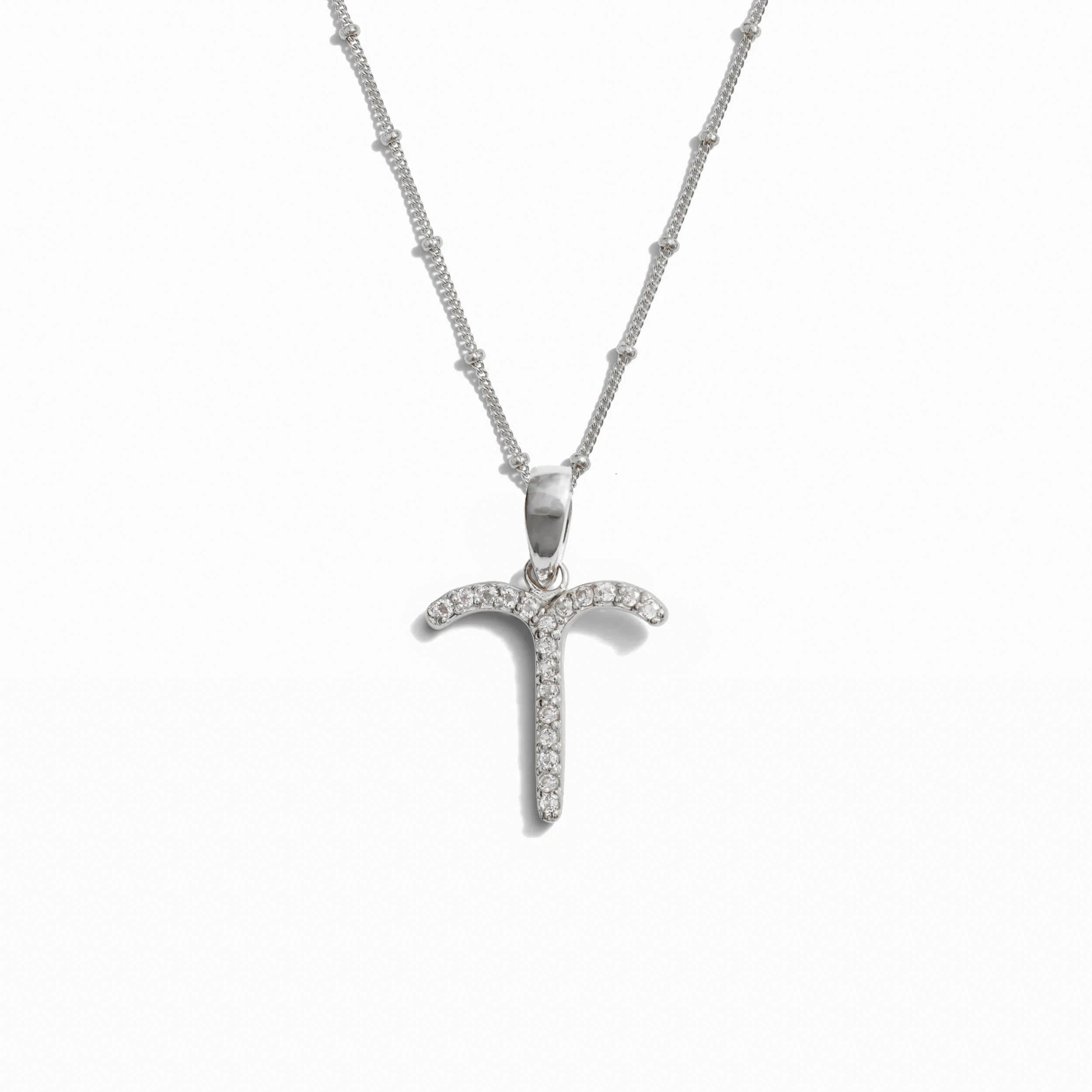 Awe Inspired Necklaces Sterling Silver / Aries / 20-22" Saturn Chain Gemstone Zodiac on Saturn Chain
