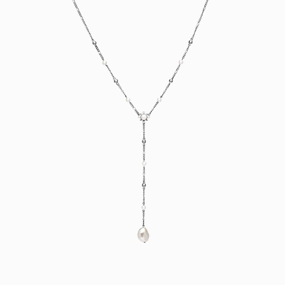 Awe Inspired Necklaces Sterling Silver Baroque Pearl Lariat Necklace