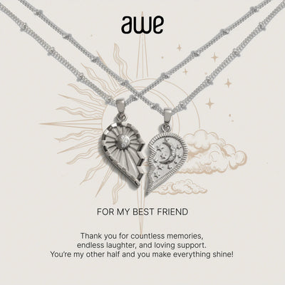 Awe Inspired Necklaces Sterling Silver Best Friend Card Gift Set