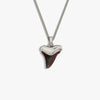 Awe Inspired Necklaces Sterling Silver / Black Mother of Pearl / 16-18" Cuban Chain Shark Tooth Necklace