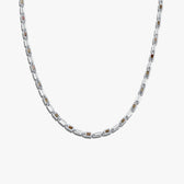 Awe Inspired Necklaces Sterling Silver / Black Mother of Pearl Geo Link Tennis Necklace