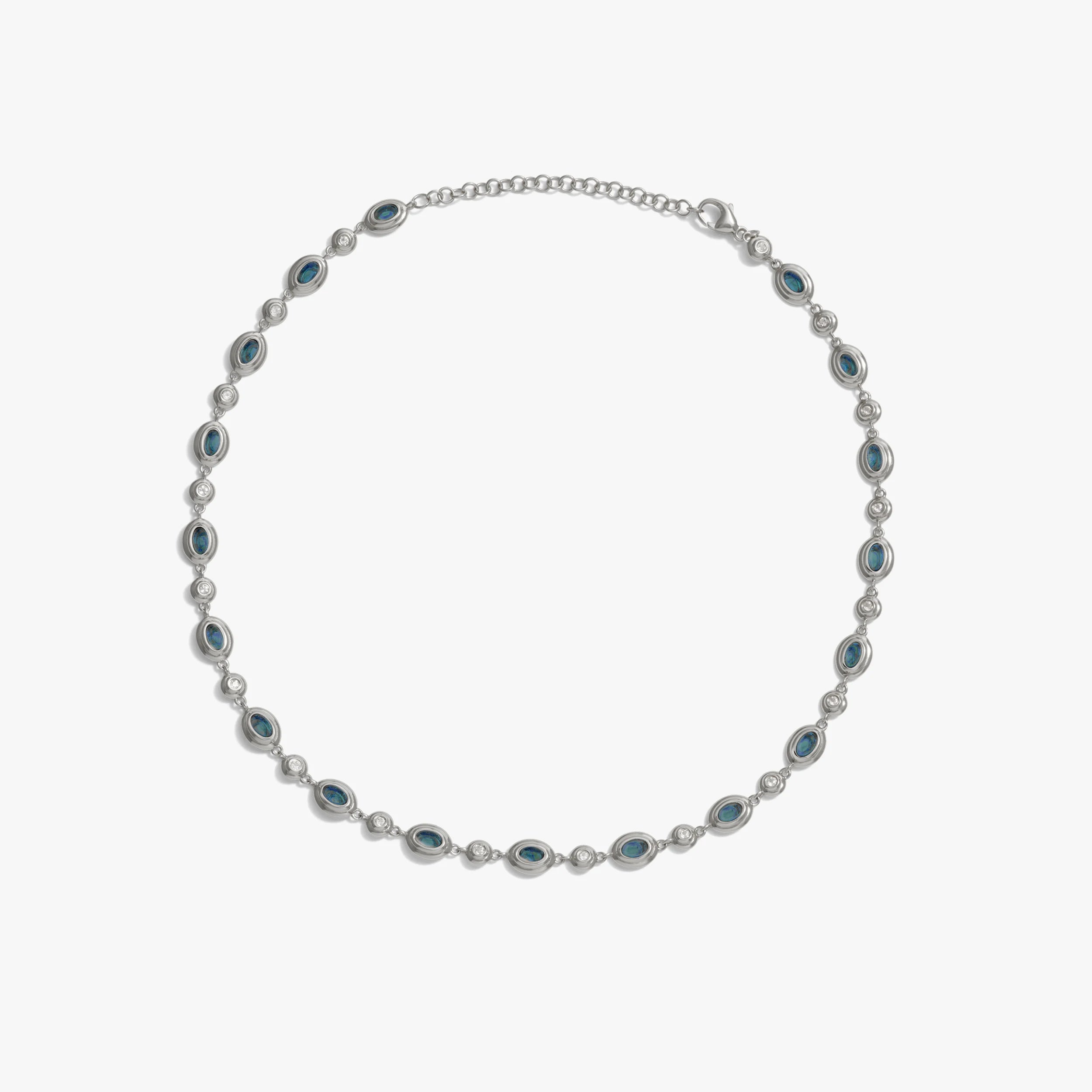 Awe Inspired Necklaces Sterling Silver / Blue Quartz Gemstone Tennis Necklace