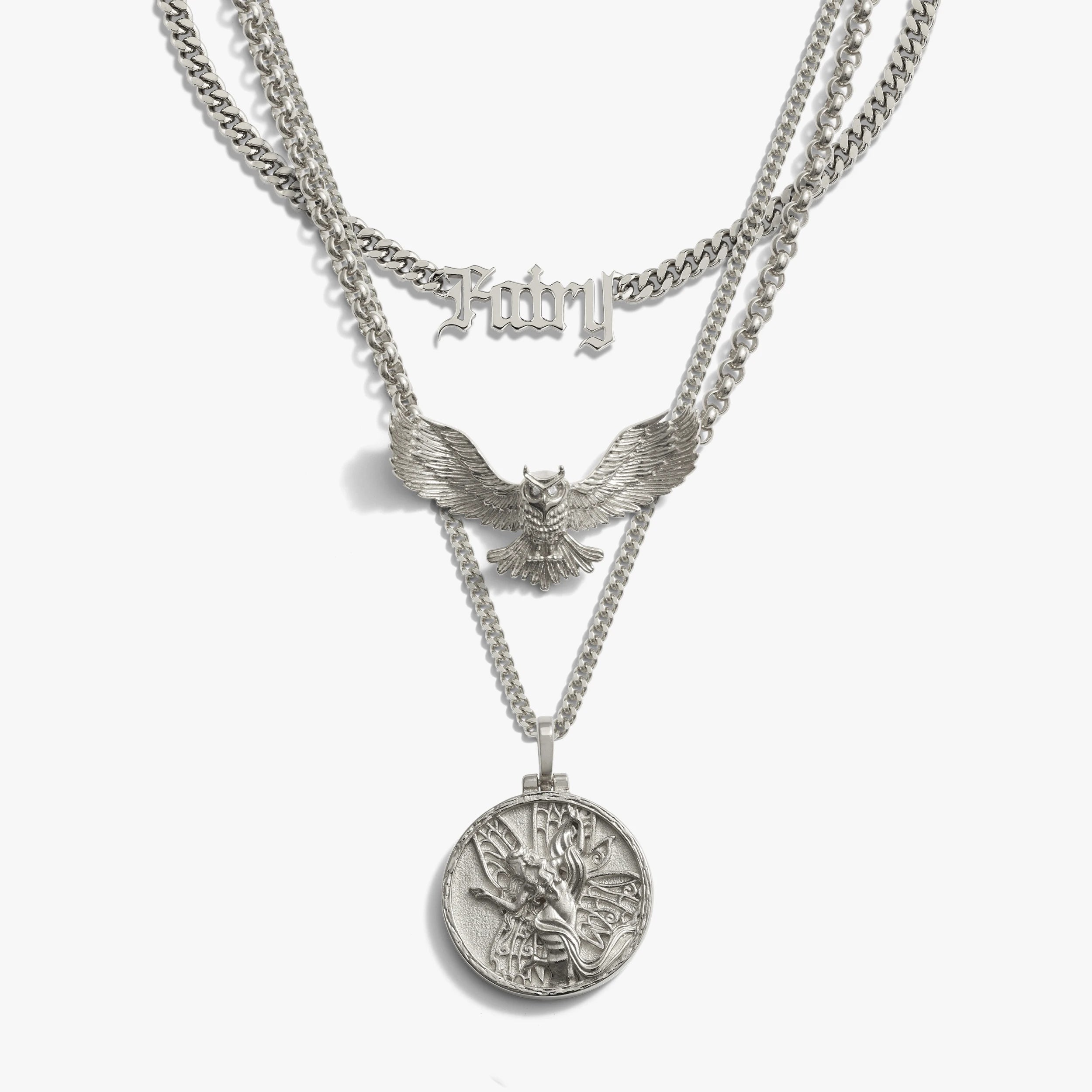 Awe Inspired Necklaces Sterling Silver Dark Fairy Necklace Set