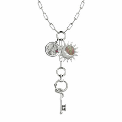 Awe Inspired Necklaces Sterling Silver Dark Goddess Charm Lariat