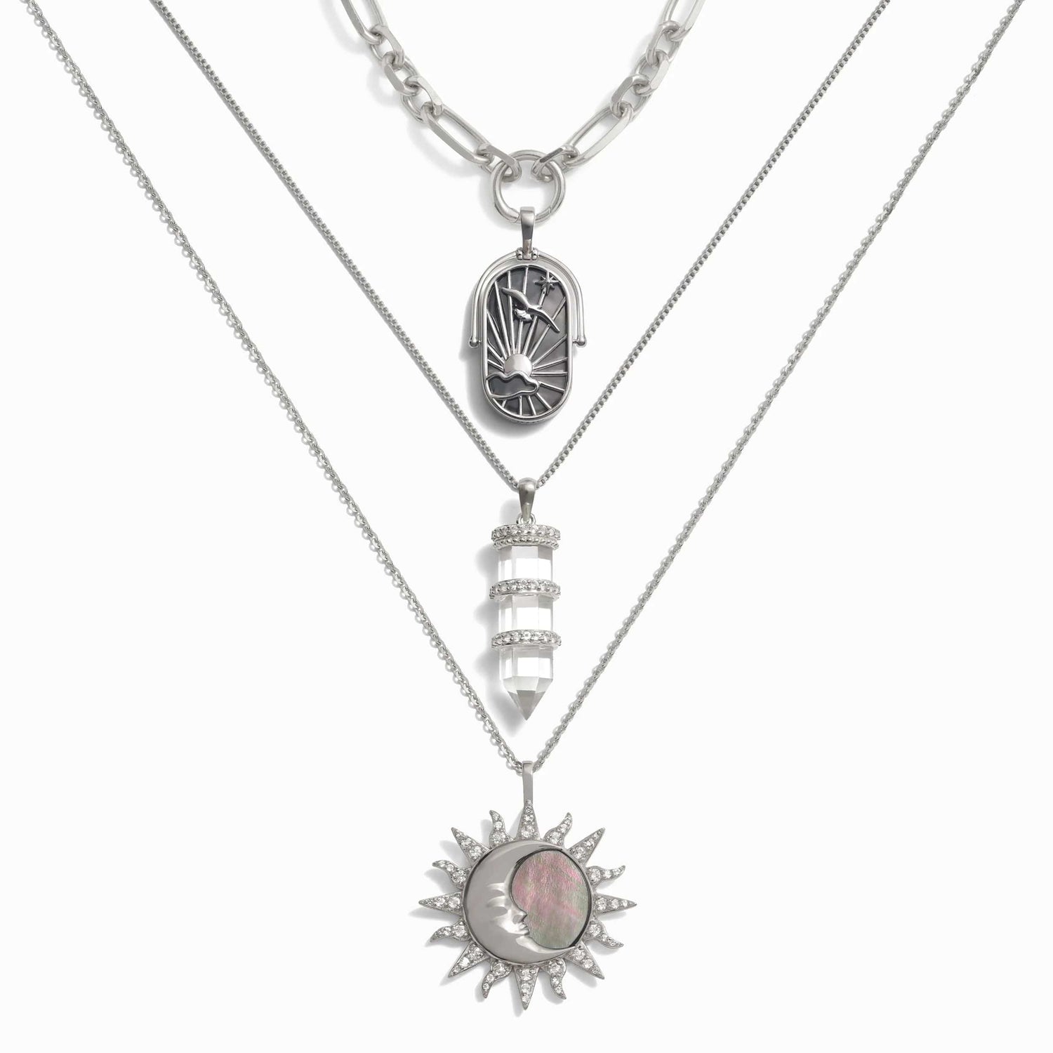 Awe Inspired Necklaces Sterling Silver Ethereal Spirit Necklace Set