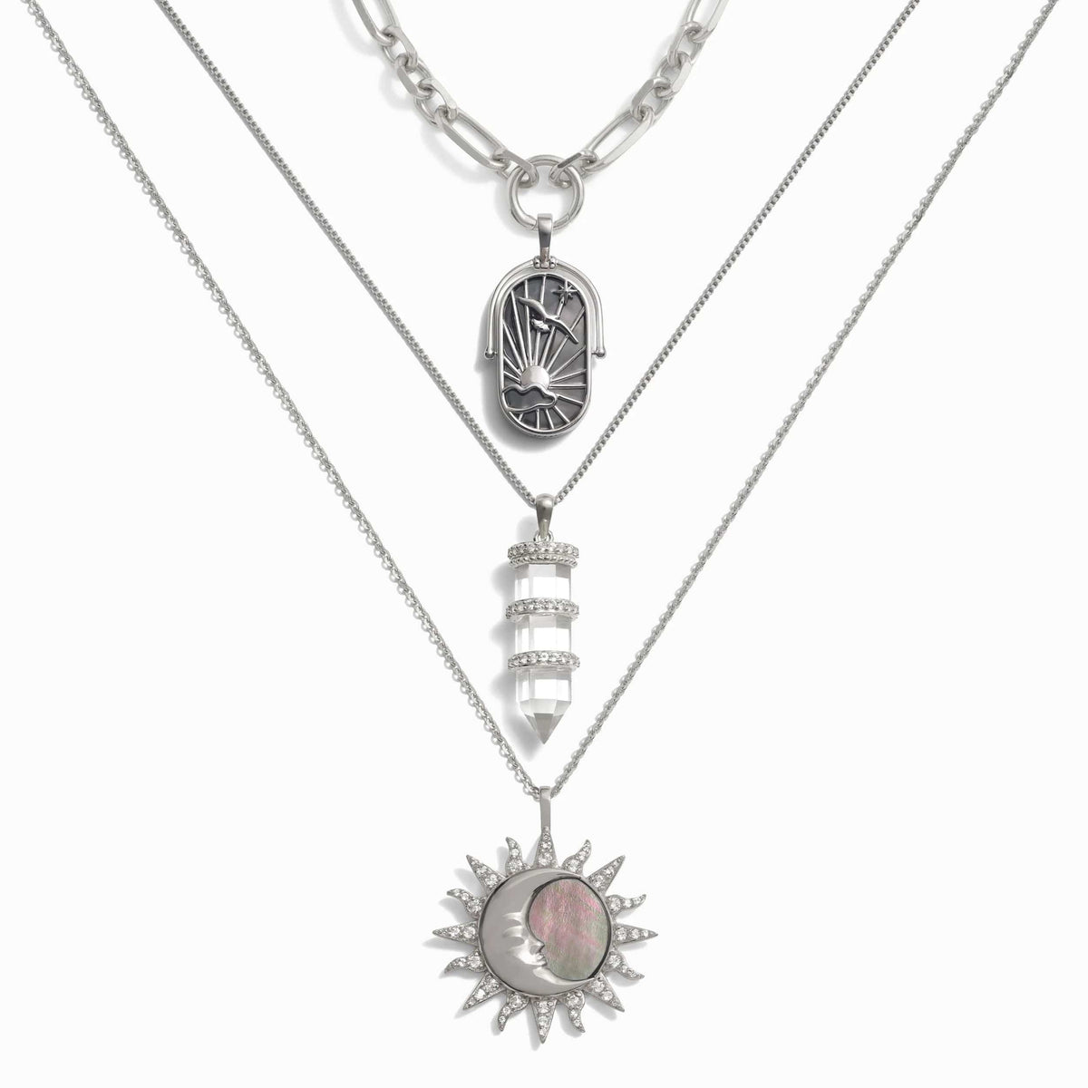 Awe Inspired Necklaces Sterling Silver Ethereal Spirit Necklace Set