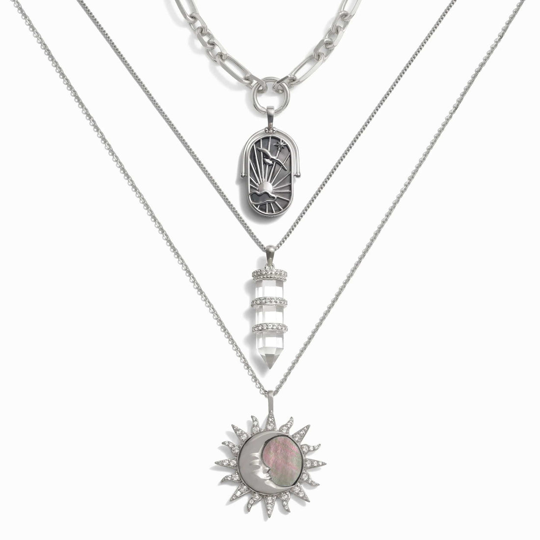 Awe Inspired Necklaces Sterling Silver Ethereal Spirit Necklace Set