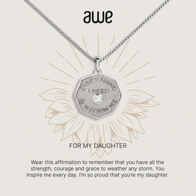 Awe Inspired Necklaces Sterling Silver For My Daughter Card Gift Set