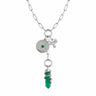 Awe Inspired Necklaces Sterling Silver Green Goddess Charm Collector Lariat Necklace Set