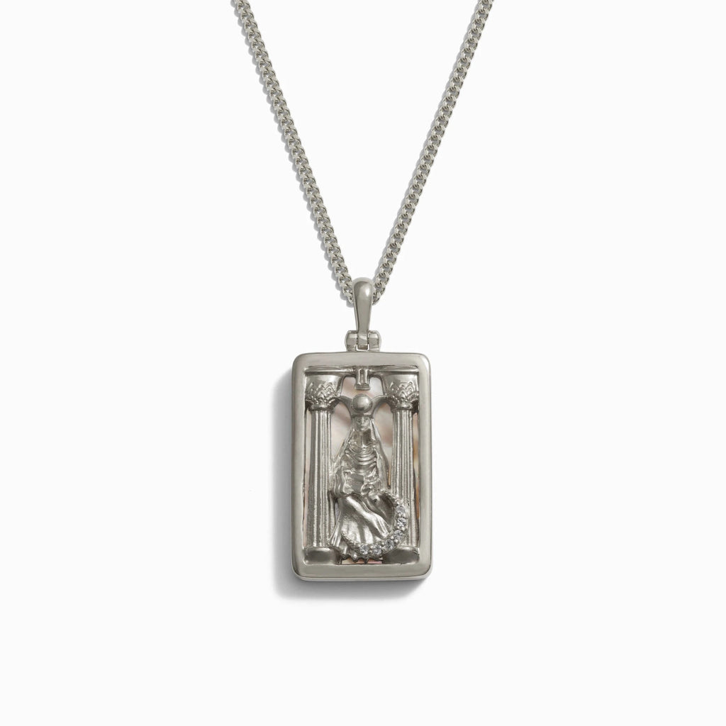 Awe Inspired Necklaces Sterling Silver / High Priestess / 16-18" Cuban Chain Men's Tarot Necklace